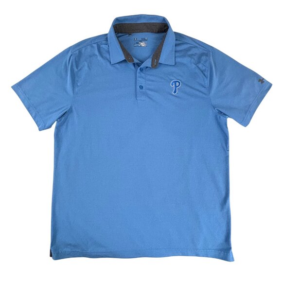 Under Armour Men's Philadelphia Phillies Baby Blue Performance Polo in Size XL - Picture 1 of 7